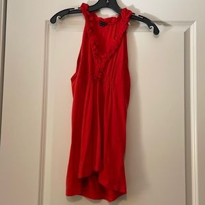 Theory red sleeveless blouse